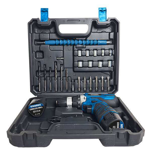 دریل پیچ گوشتی شارژی 12ولت دو باتری ویوارکس مدل VR12V-2A